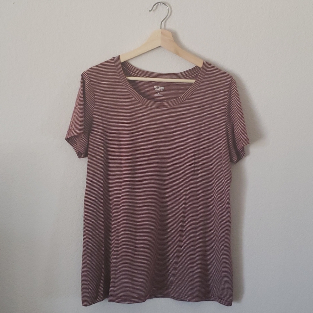 Red and White Striped Tee Shirt XL